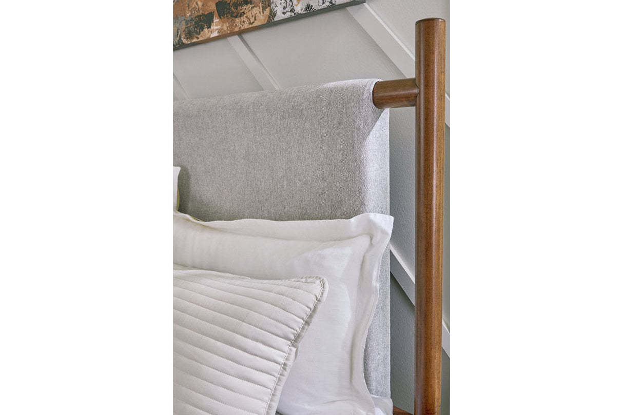 Lyncott Brown Upholstered Panel Bedroom Set by Ashley at Eve Furniture