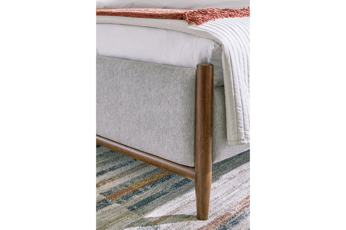 Lyncott Brown Upholstered Panel Bedroom Set by Ashley at Eve Furniture