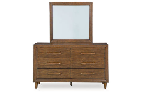 Lyncott Brown Upholstered Panel Bedroom Set by Ashley at Eve Furniture