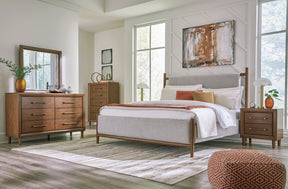 Lyncott Brown Upholstered Panel Bedroom Set by Ashley at Eve Furniture