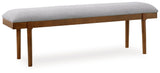 Lyncott Brown/Beige Extension Dining Room Set and Bench by Ashley at Eve Furniture