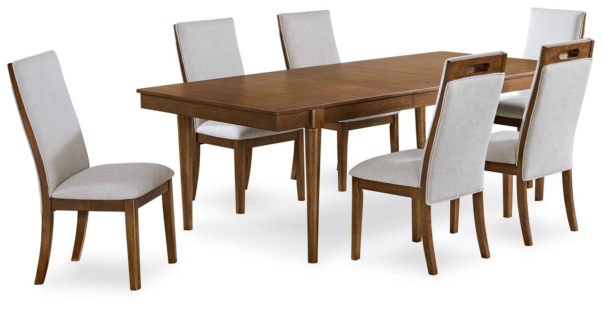 Lyncott Brown/Beige Extension Dining Room Set and Bench by Ashley at Eve Furniture