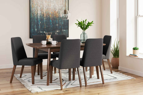 Lyncott Charcoal & Brown 64" Extendable Dining Room Set by Ashley at Eve Furniture