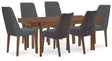 Lyncott Charcoal & Brown 92" Extendable Dining Room Set by Ashley at Eve Furniture