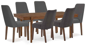 Lyncott Charcoal & Brown 92" Extendable Dining Room Set by Ashley at Eve Furniture