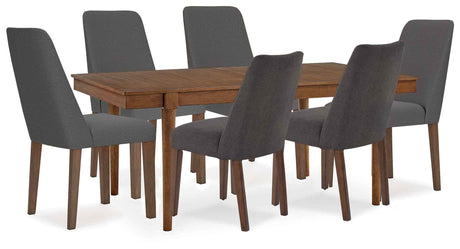 Lyncott Charcoal & Brown 92" Extendable Dining Room Set by Ashley at Eve Furniture