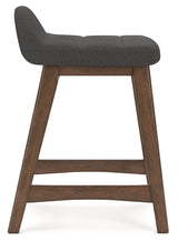 Lyncott Charcoal/Brown Counter Height Barstool, Set of 2