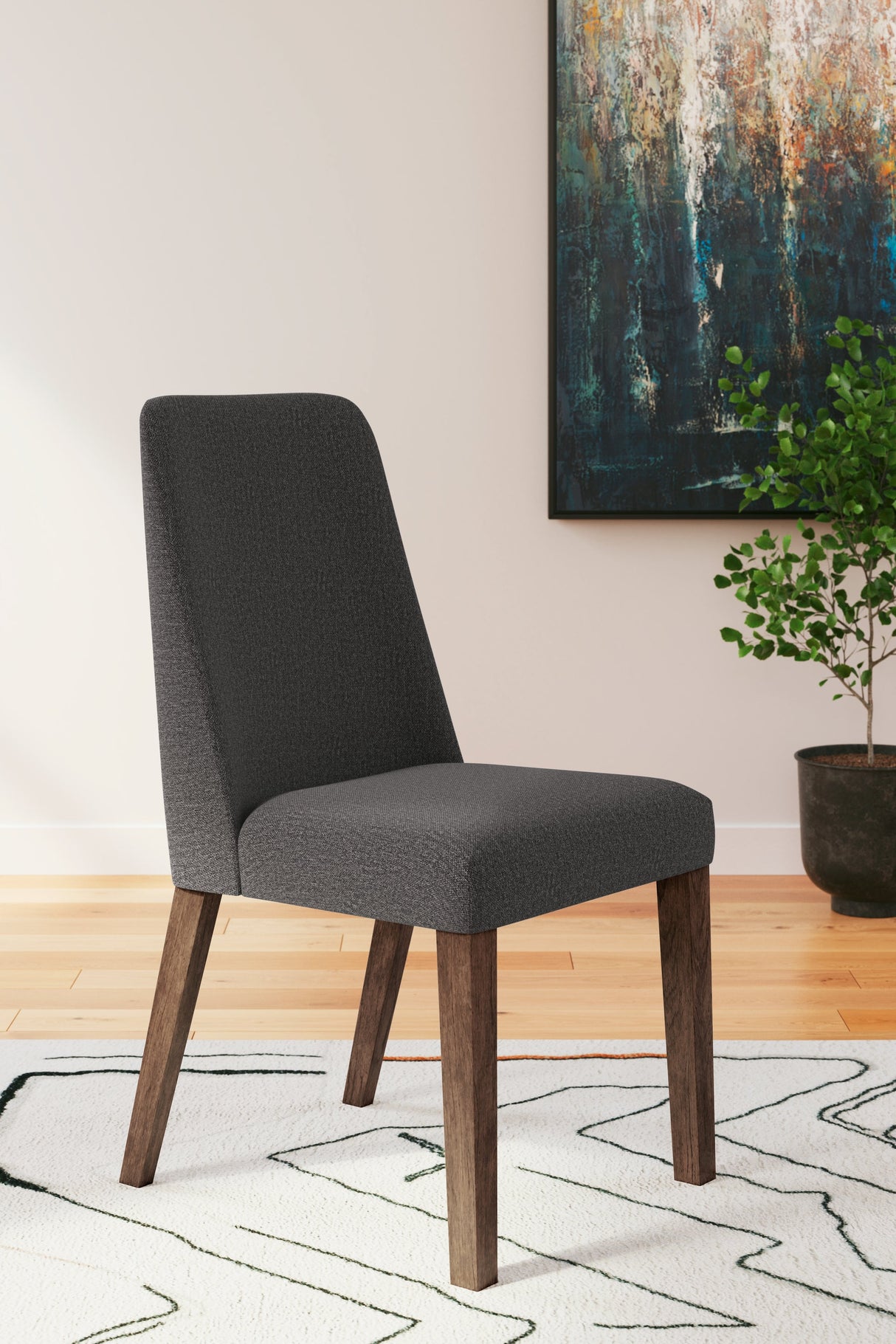 Lyncott Charcoal/Brown Dining Chair, Set of 2