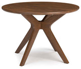 Lyncott Charcoal & Brown Round Dining Room Set by Ashley at Eve Furniture