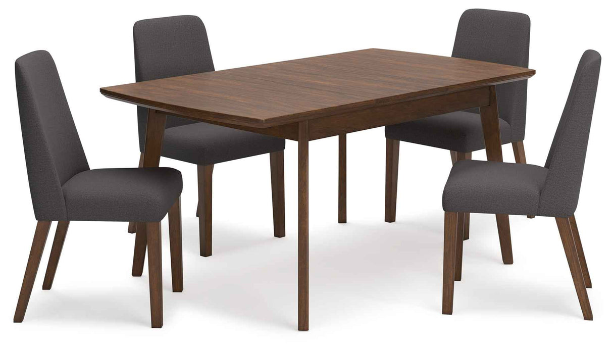Lyncott Charcoal & Brown 64" Extendable Dining Room Set by Ashley at Eve Furniture