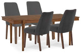Lyncott Charcoal & Brown 92" Extendable Dining Room Set by Ashley at Eve Furniture
