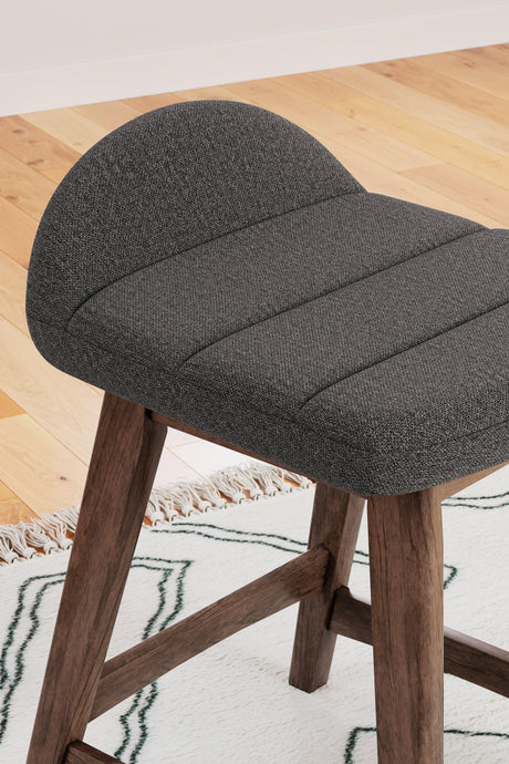 Lyncott Charcoal/Brown Counter Height Barstool, Set of 2 by Ashley at Eve Furniture