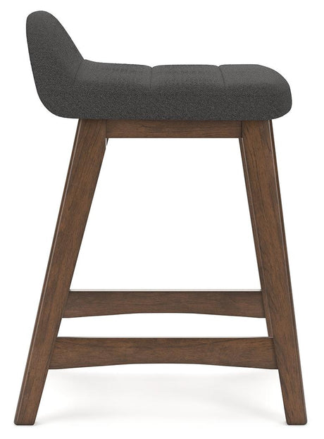 Lyncott Charcoal/Brown Counter Height Barstool, Set of 2 by Ashley at Eve Furniture