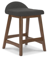 Lyncott Charcoal/Brown Counter Height Barstool, Set of 2 by Ashley at Eve Furniture
