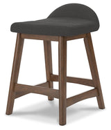Lyncott Charcoal/Brown Counter Height Barstool, Set of 2 by Ashley at Eve Furniture