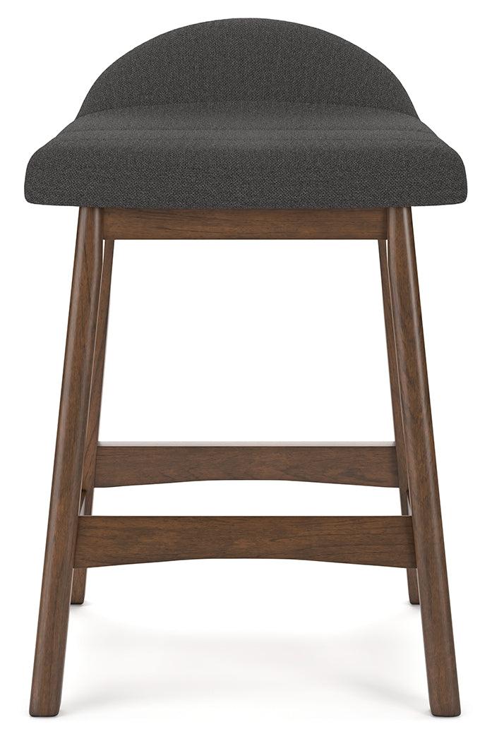 Lyncott Charcoal/Brown Counter Height Barstool, Set of 2 by Ashley at Eve Furniture