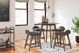 Lyncott Charcoal/Brown Counter Height Barstool, Set of 2 by Ashley at Eve Furniture
