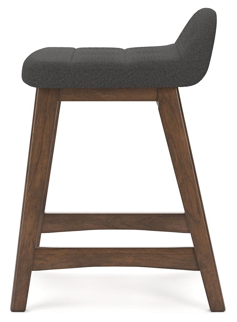 Lyncott Charcoal/Brown Counter Height Barstool, Set of 2 by Ashley at Eve Furniture