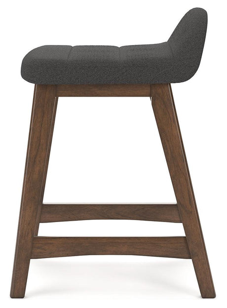 Lyncott Charcoal/Brown Counter Height Barstool, Set of 2 by Ashley at Eve Furniture