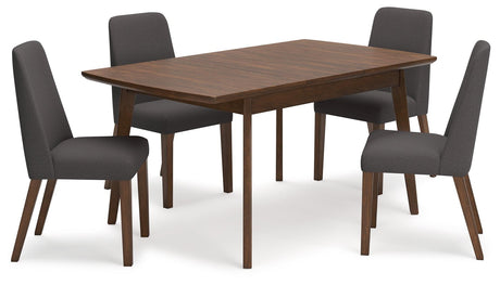 Lyncott Charcoal/Brown Dining Table and 4 Chairs by Ashley at Eve Furniture