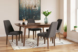 Lyncott Charcoal/Brown Dining Table and 4 Chairs by Ashley at Eve Furniture