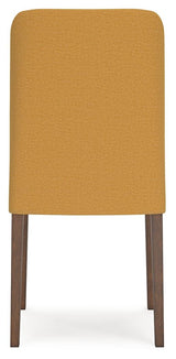 Lyncott Dining Table and 4 Chairs in Mustard/Brown by Ashley at Eve Furniture