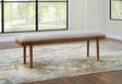 Lyncott Gray/Brown 59" Upholstered Dining Bench by Ashley at Eve Furniture