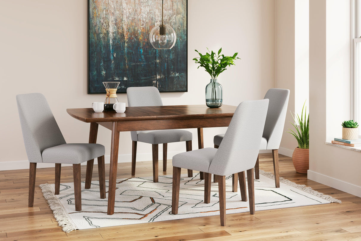 Lyncott Gray/Brown Dining Table and 4 Chairs by Ashley at Eve Furniture