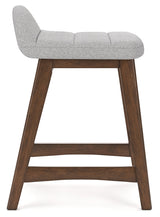 Lyncott Light Gray/Brown Counter Height Barstool, Set of 2