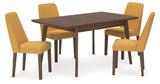 Lyncott Mustard & Brown Expandable Dining Room Set by Ashley at Eve Furniture