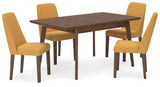 Lyncott Mustard & Brown Expandable Dining Room Set by Ashley at Eve Furniture