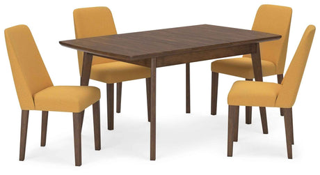 Lyncott Mustard & Brown Expandable Dining Room Set by Ashley at Eve Furniture