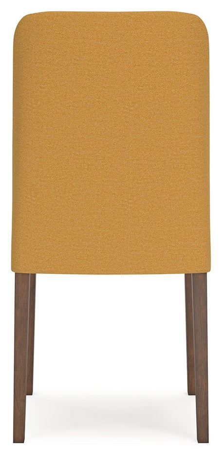 Lyncott Mustard & Brown Round Dining Room Set by Ashley at Eve Furniture
