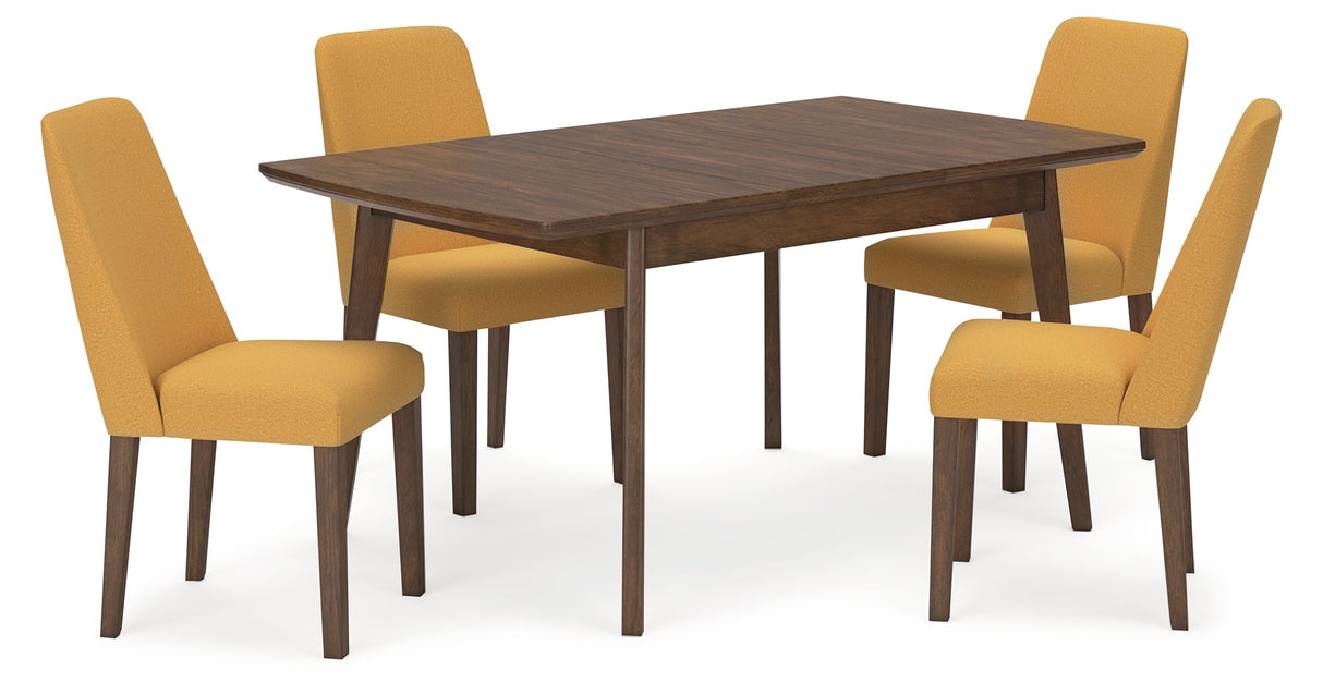 Lyncott Mustard & Brown Expandable Dining Room Set by Ashley at Eve Furniture