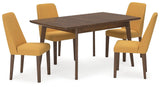 Lyncott Mustard & Brown Expandable Dining Room Set by Ashley at Eve Furniture