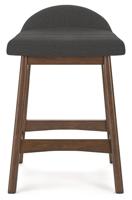 Lyncott Charcoal/Brown Counter Height Barstool, Set of 2 by Ashley at Eve Furniture