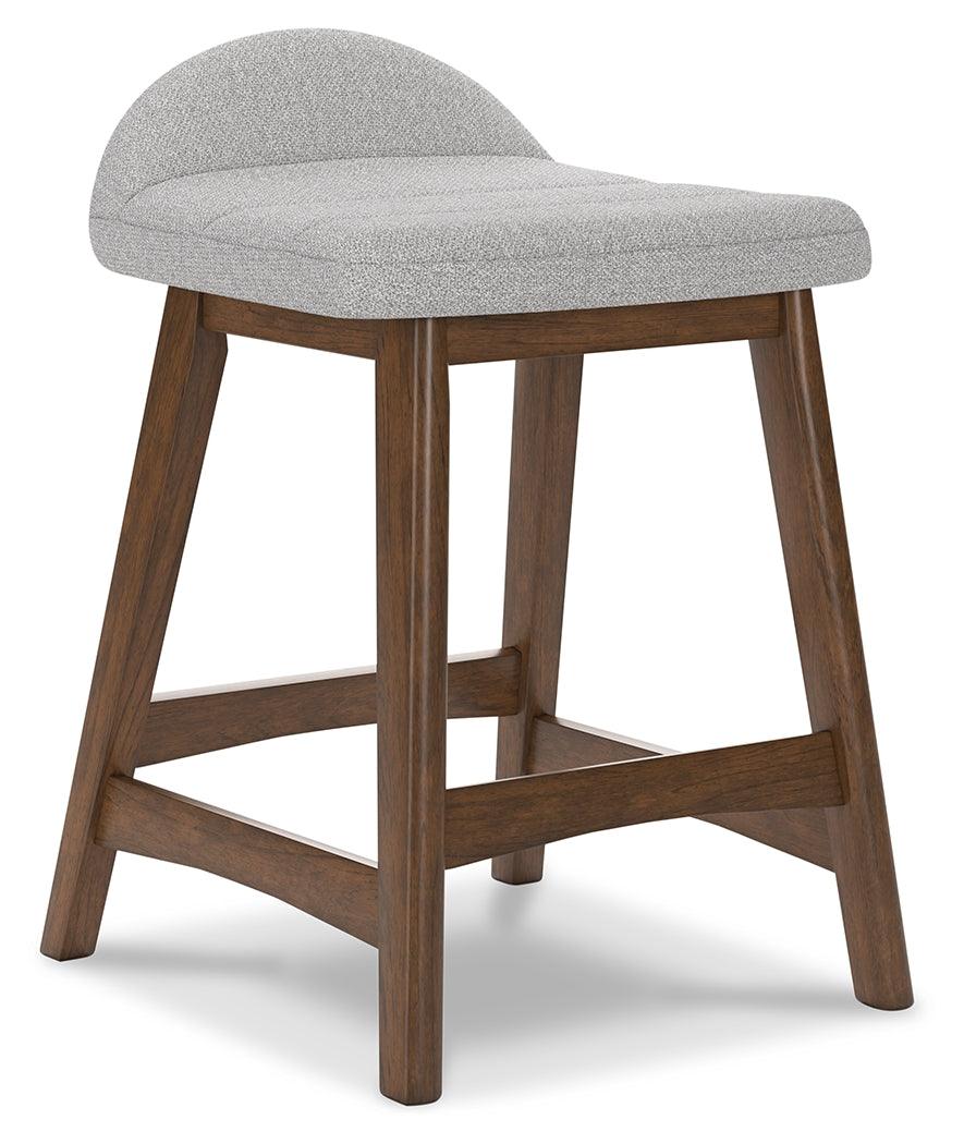 Lyncott Light Gray/Brown Counter Height Barstool, Set of 2 by Ashley at Eve Furniture