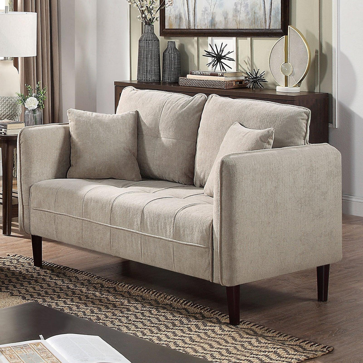 Lynda Light Gray Loveseat by Furniture of America at Eve Furniture