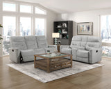 Lyndon Gray Double Reclining Living Room Set by Homelegance at Eve Furniture