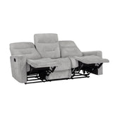 Lyndon Gray Double Reclining Living Room Set by Homelegance at Eve Furniture