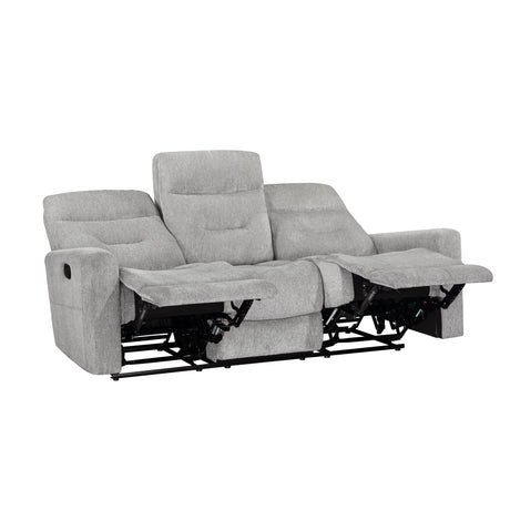 Lyndon Gray Double Reclining Living Room Set by Homelegance at Eve Furniture