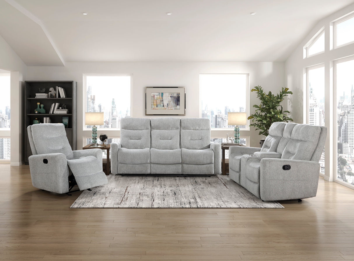 Lyndon Gray Double Reclining Living Room Set by Homelegance at Eve Furniture