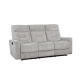 Lyndon Gray Double Reclining Sofa by Homelegance at Eve Furniture