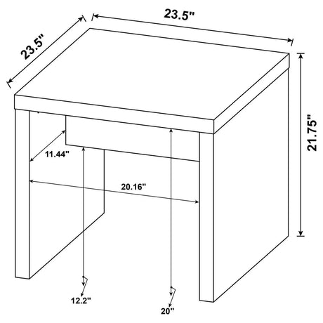 Lynette Mango Square Engineered Wood End Table by Coaster at Eve Furniture