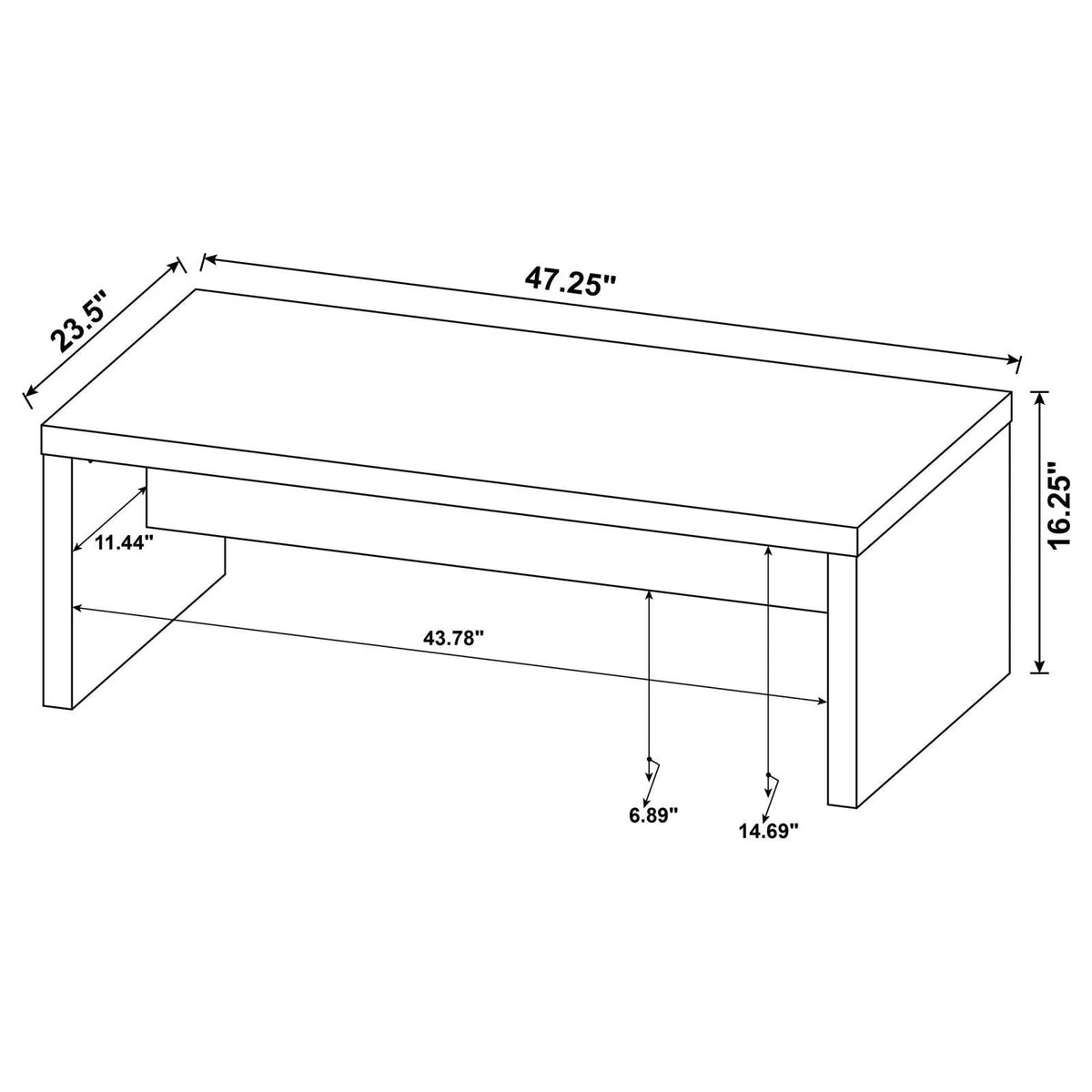 Lynette Rectangular Engineered Wood Coffee Table Mango by Coaster at Eve Furniture