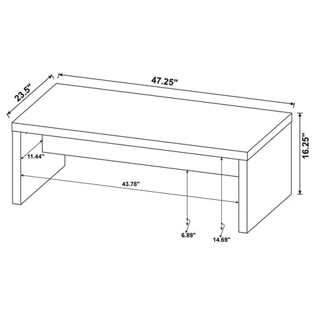Lynette Rectangular Engineered Wood Coffee Table Mango by Coaster at Eve Furniture