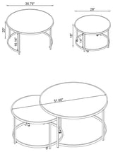 Lynn 2-Piece Round Nesting Table White/Chrome