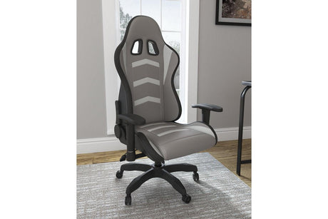 Lynxtyn White/Gray Home Office Desk Chair by Ashley at Eve Furniture