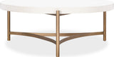 Lyon Ivory Round White Concrete and Metal Coffee Table by Modus Furniture at Eve Furniture