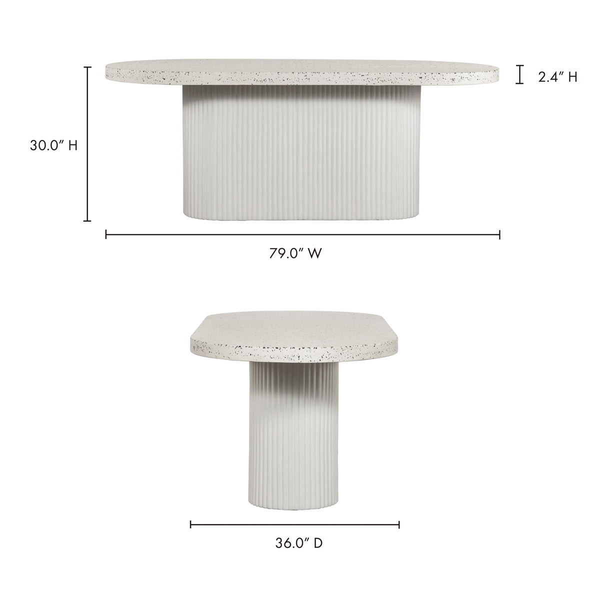Lyon Light Grey Outdoor Dining Table by Moe's Home at Eve Furniture